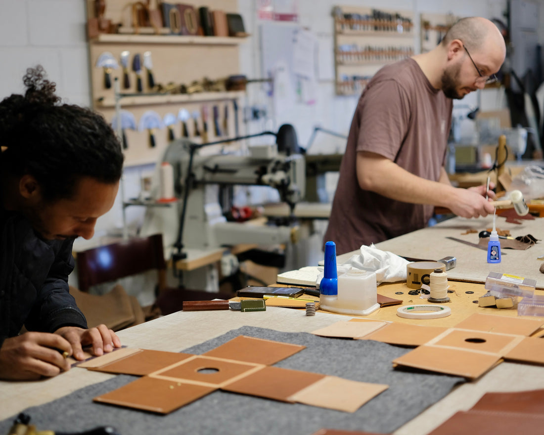 Inside the OTZI workshop in Norfolk, handmade leather and furniture in progress