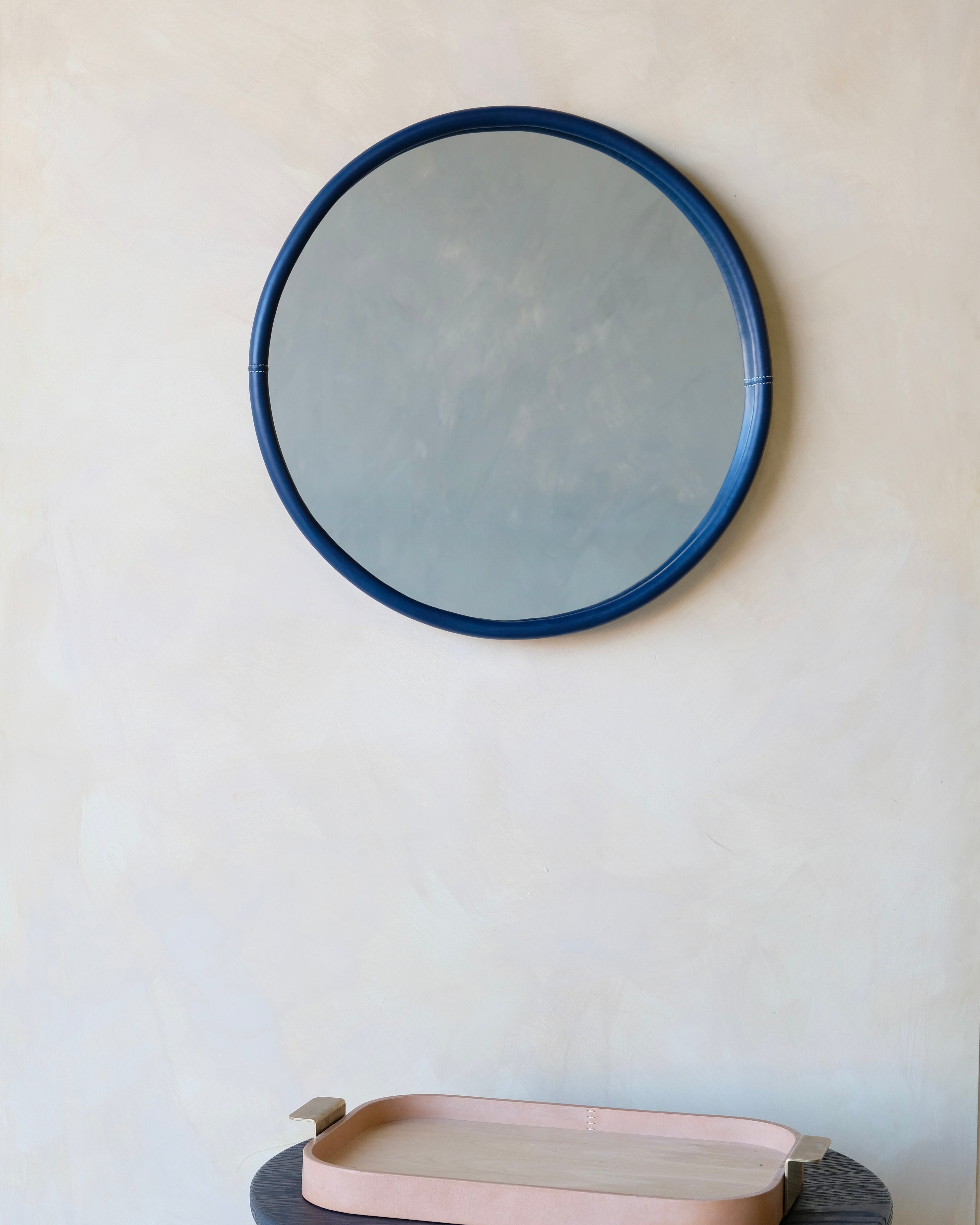BOLSTER - Circle - Leather Bound Mirror