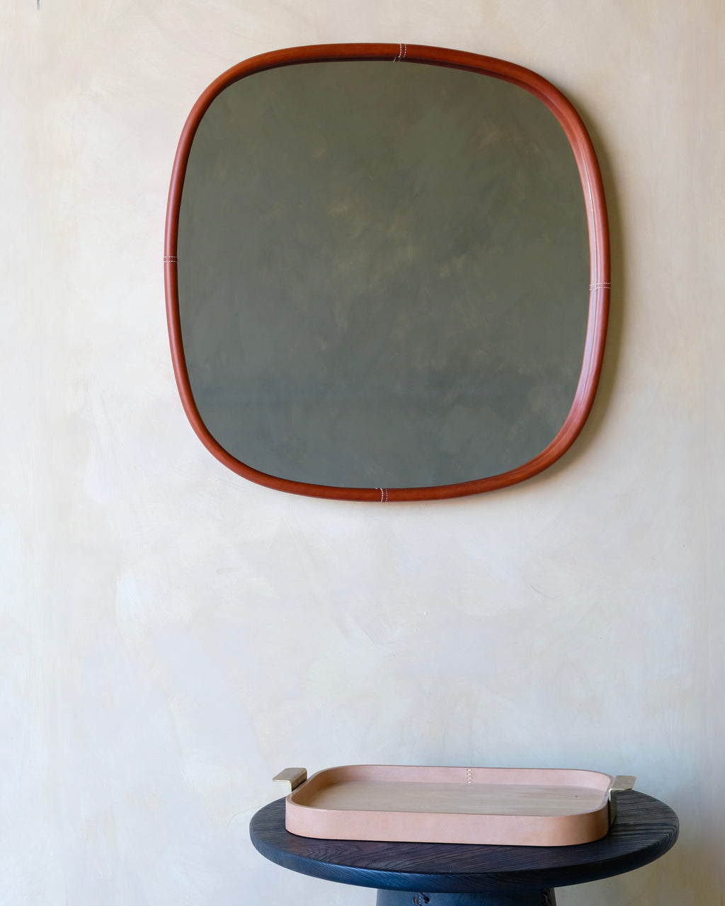 BOLSTER - Large Square - Leather Bound Mirror
