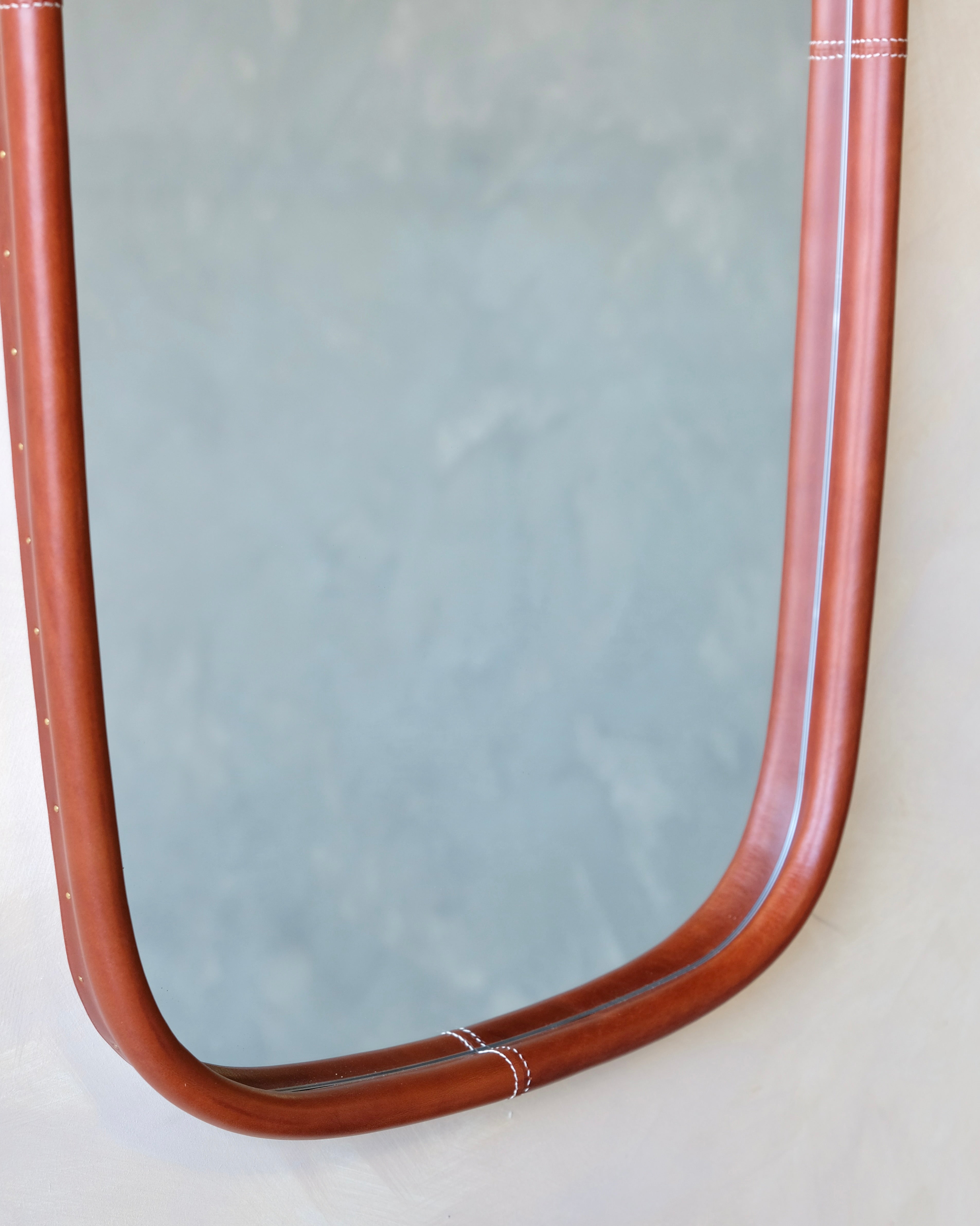 BOLSTER - Lozenge - Leather Bound Mirror