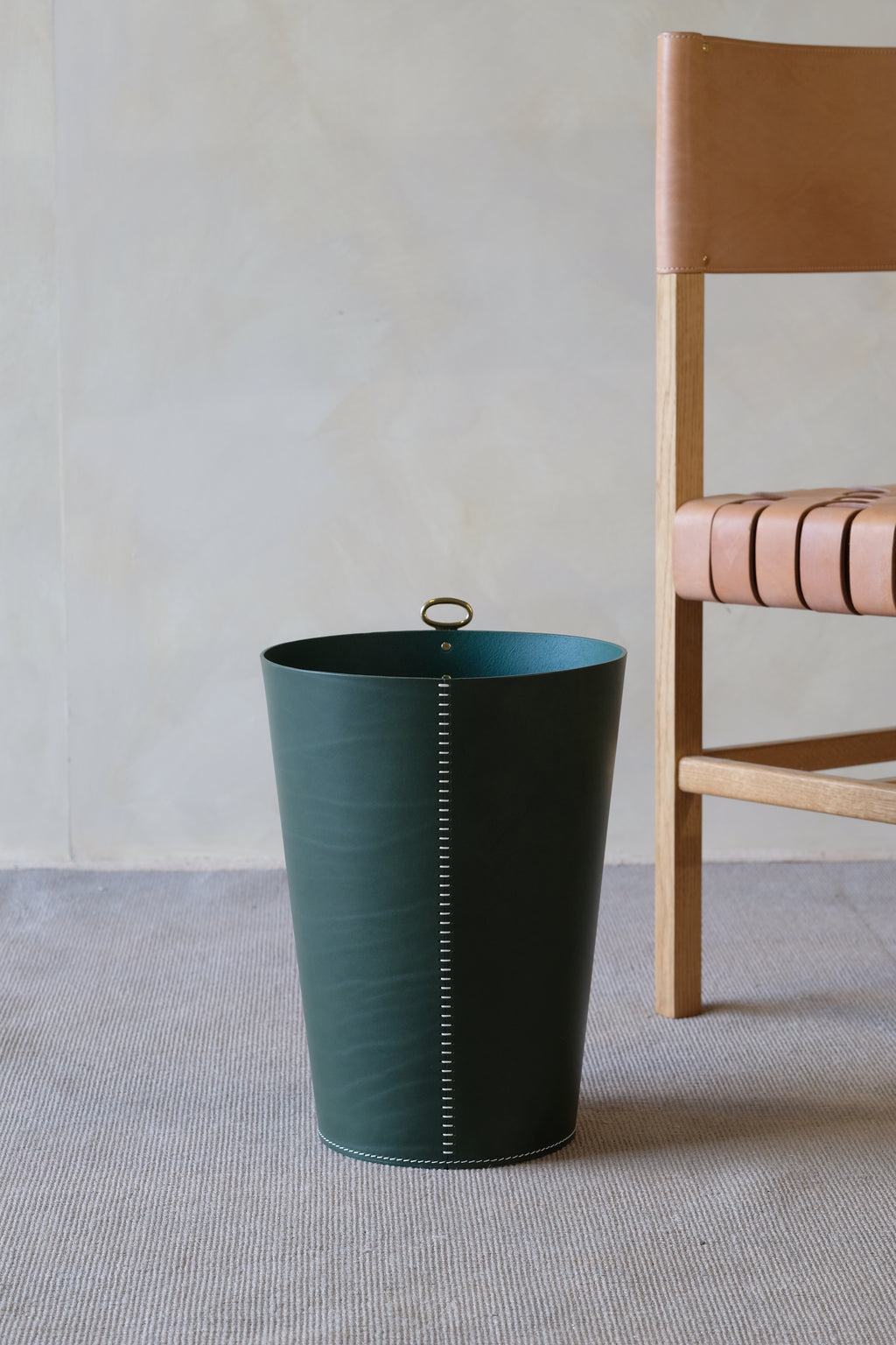 EYELET - Leather Wastepaper Bin