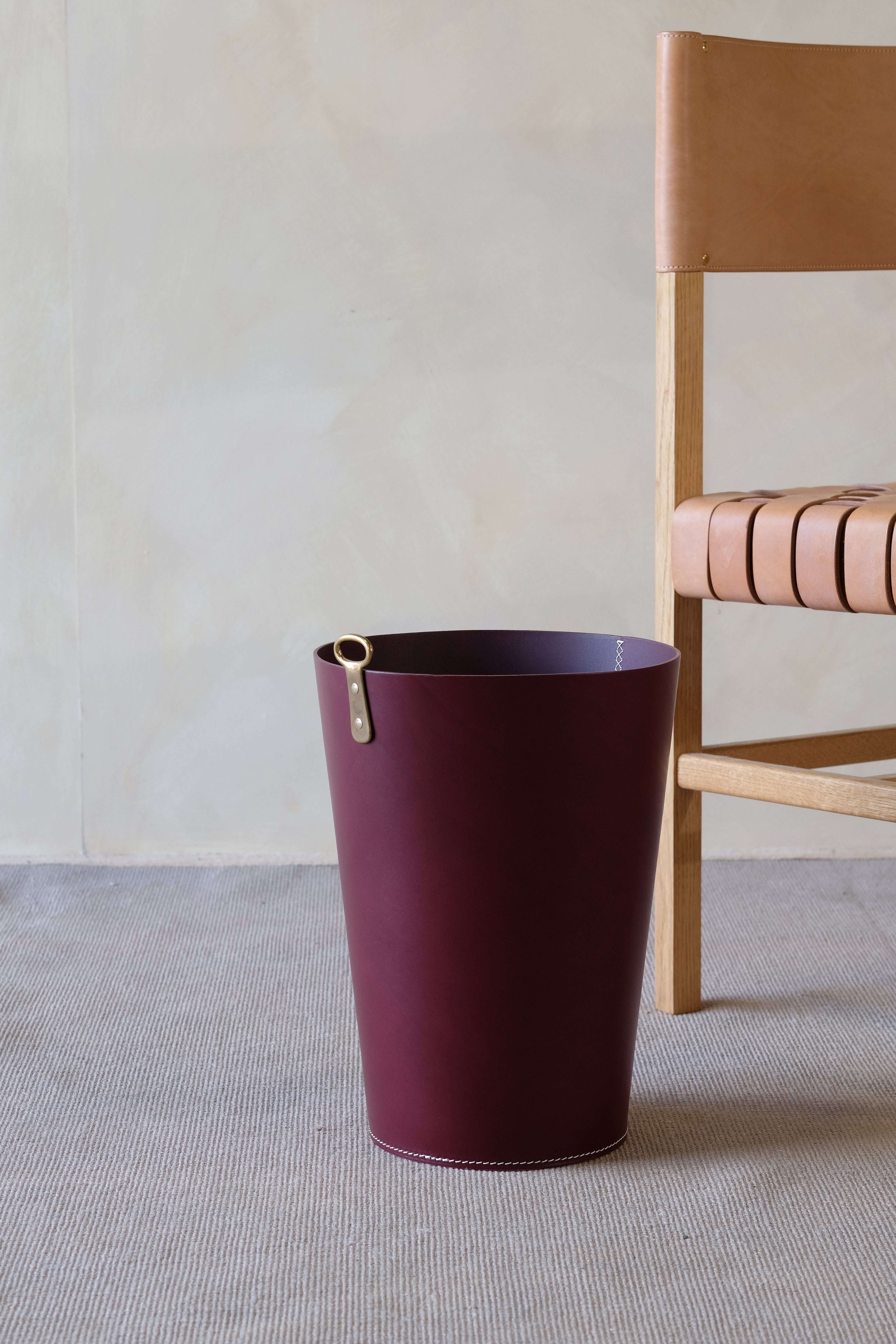 EYELET - Leather Wastepaper Bin