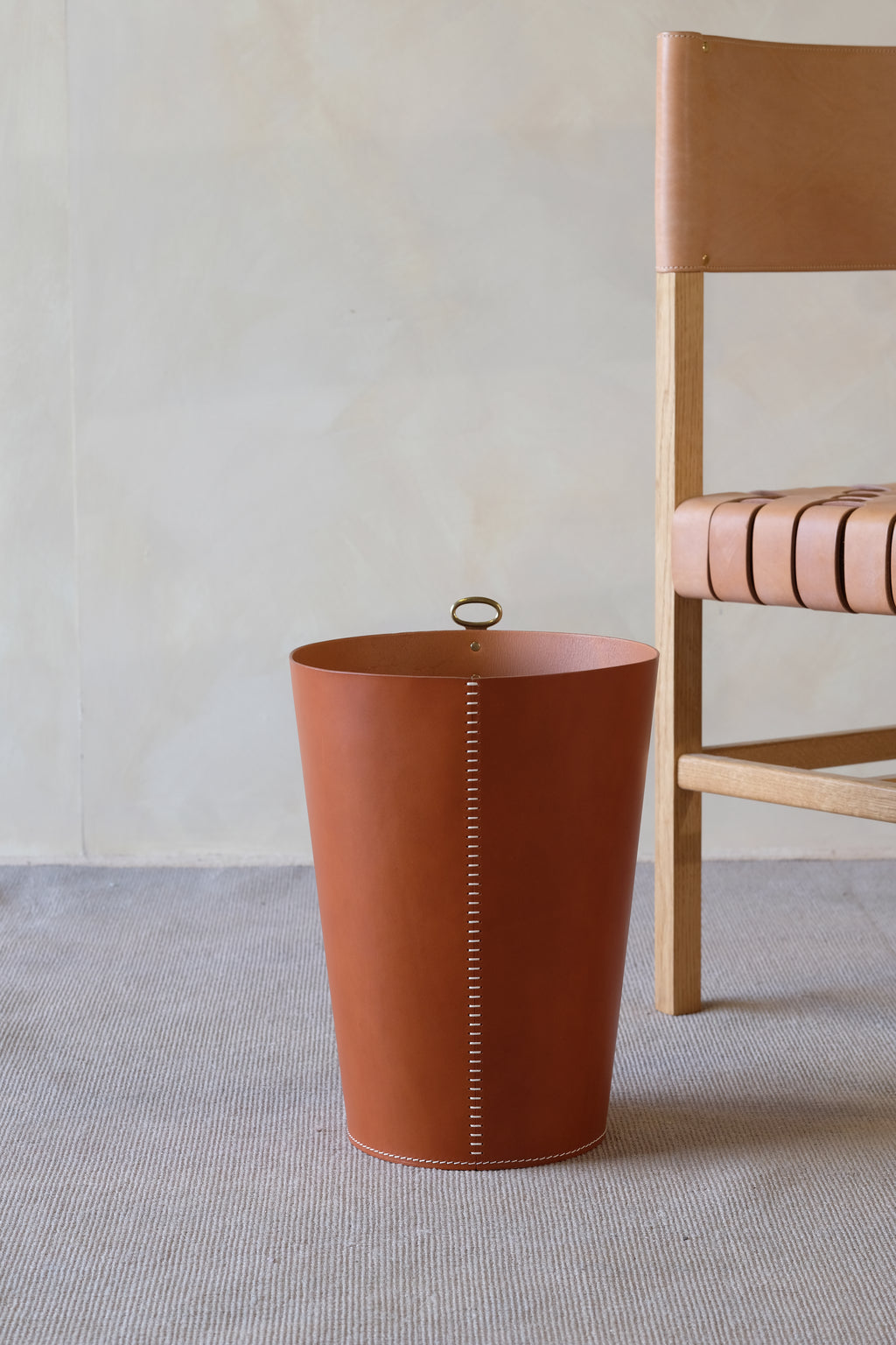 EYELET - Leather Wastepaper Bin