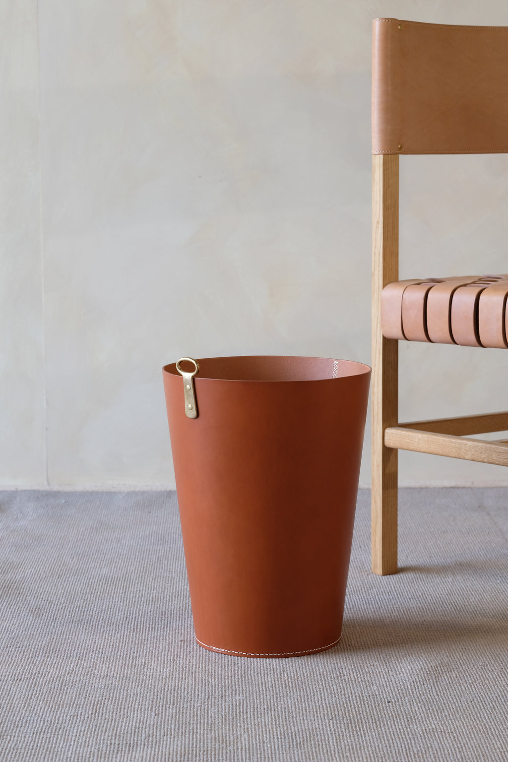 EYELET - Leather Wastepaper Bin