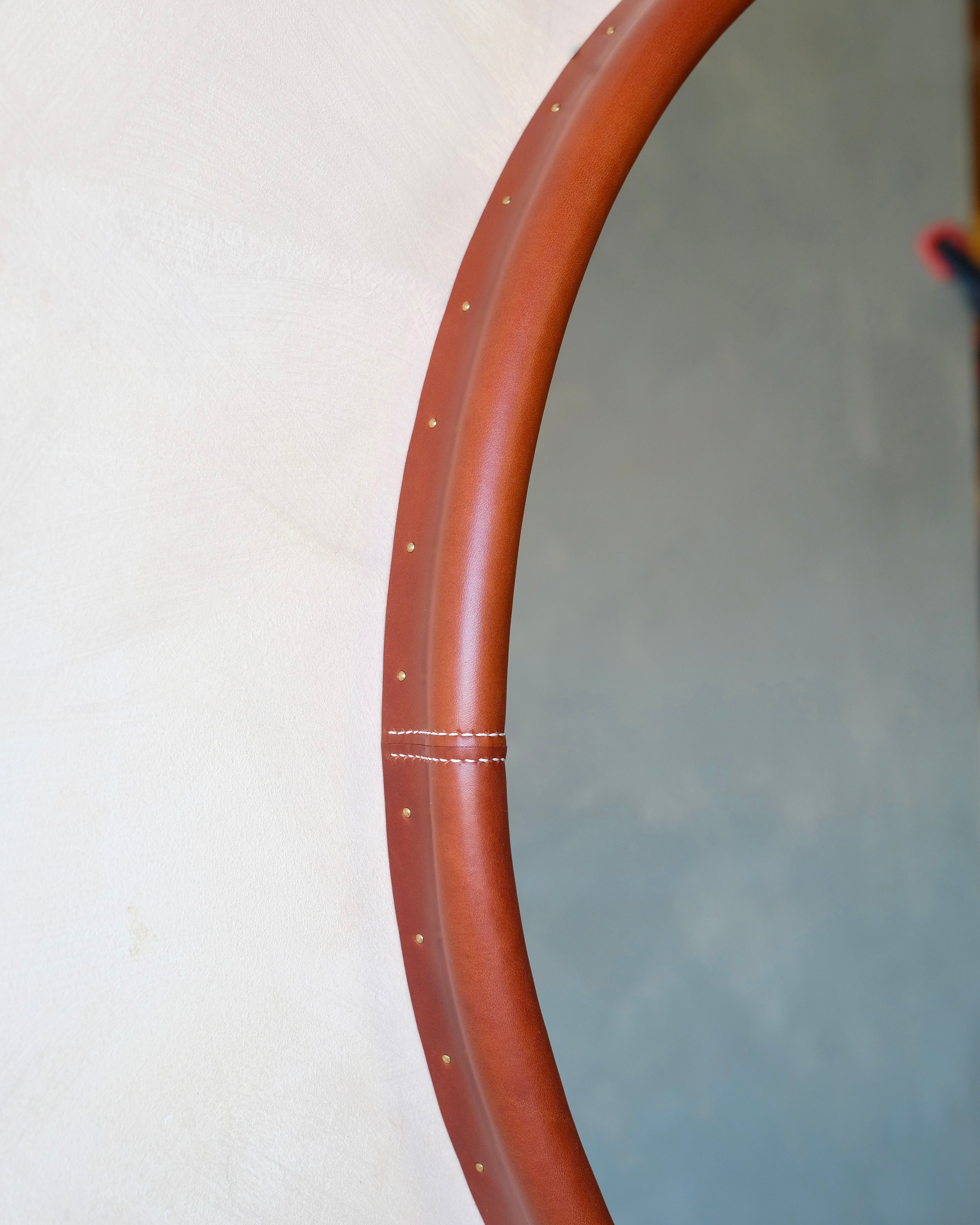 BOLSTER - Circle - Leather Bound Mirror