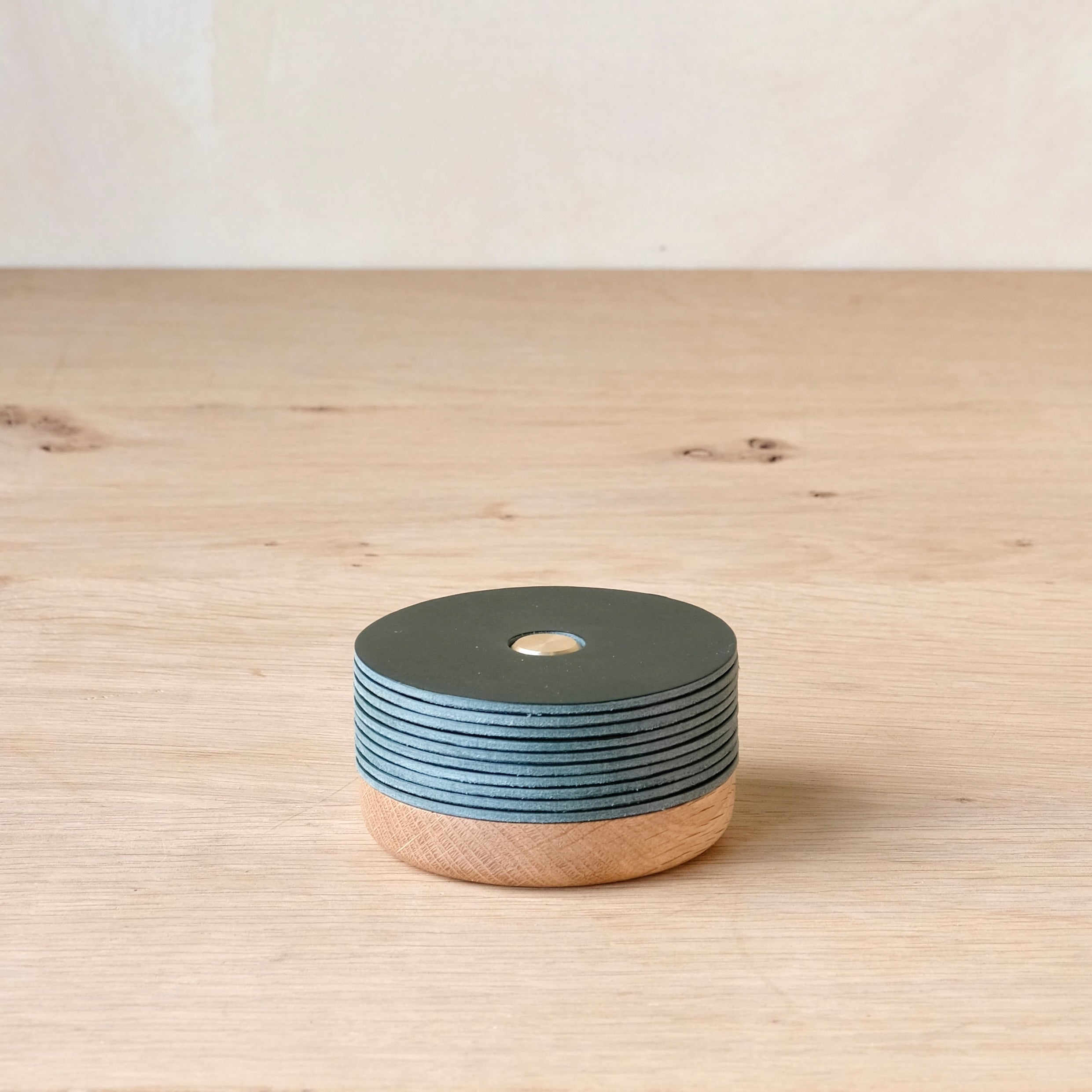 GASKET - Leather and Oak Coaster Set