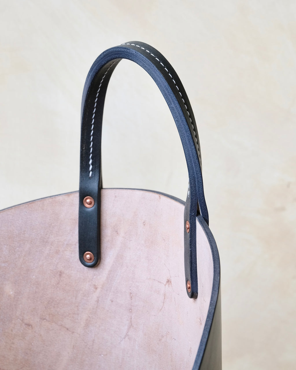 Leather Log Basket - Medium