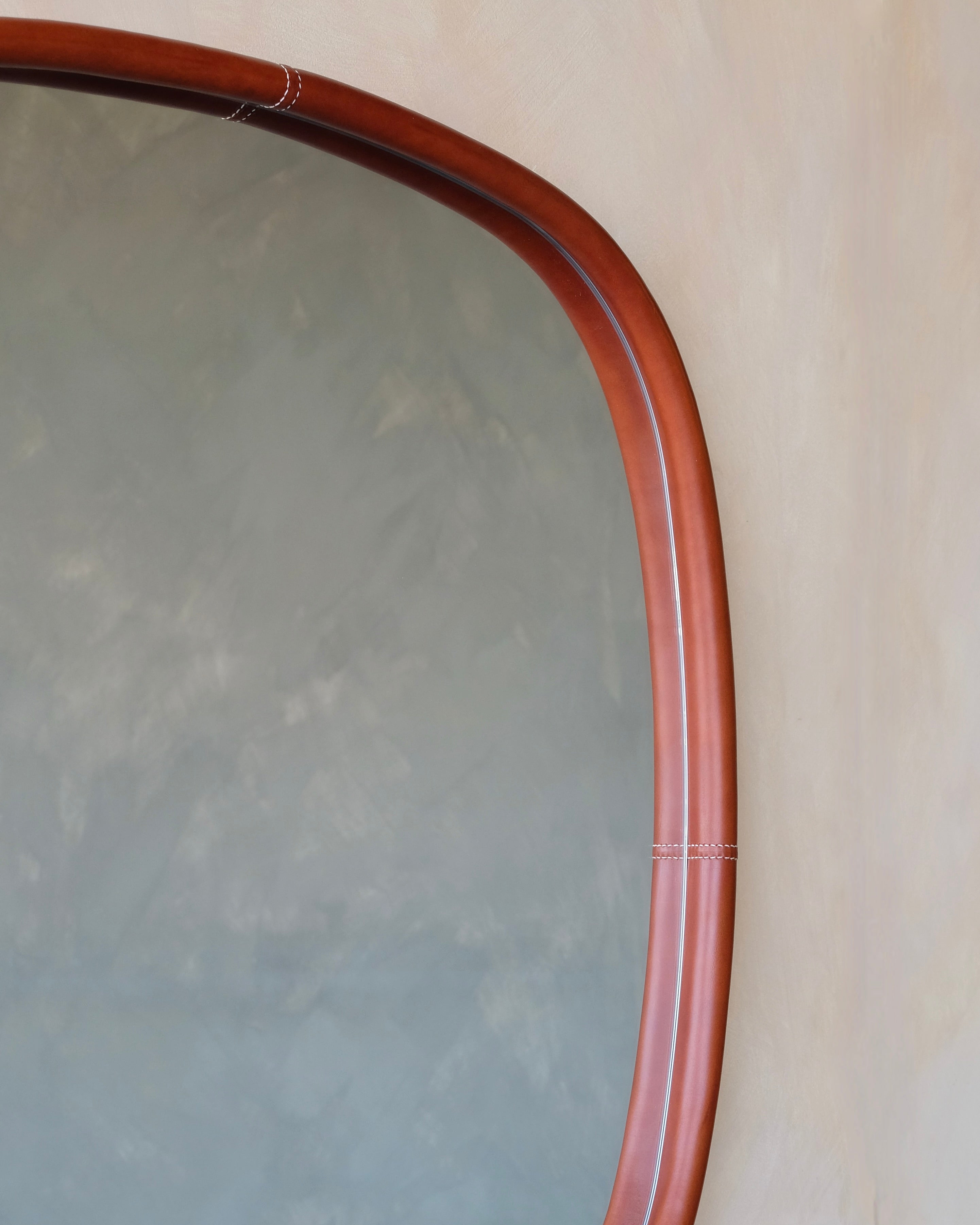 BOLSTER - Large Square - Leather Bound Mirror