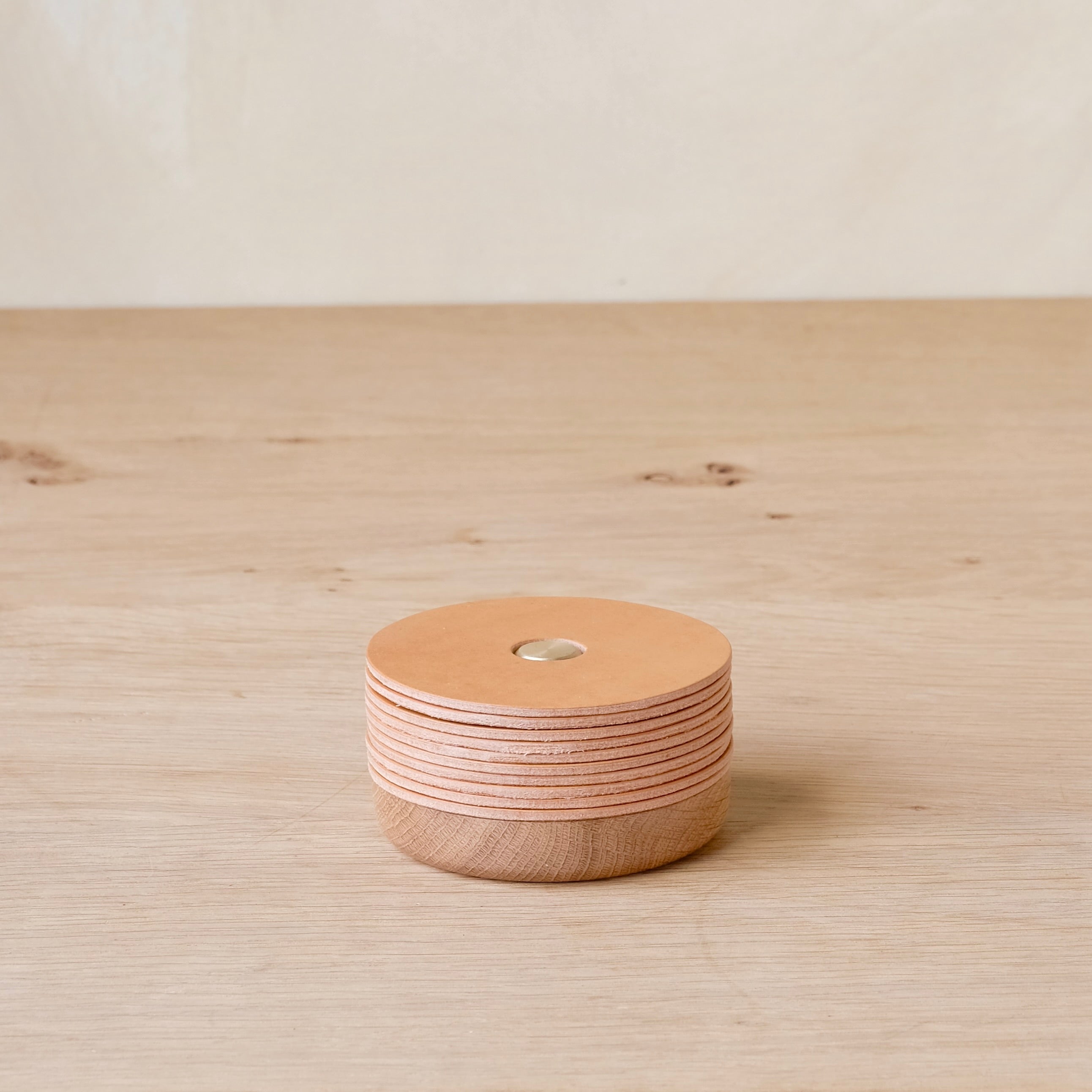 GASKET - Leather and Oak Coaster Set