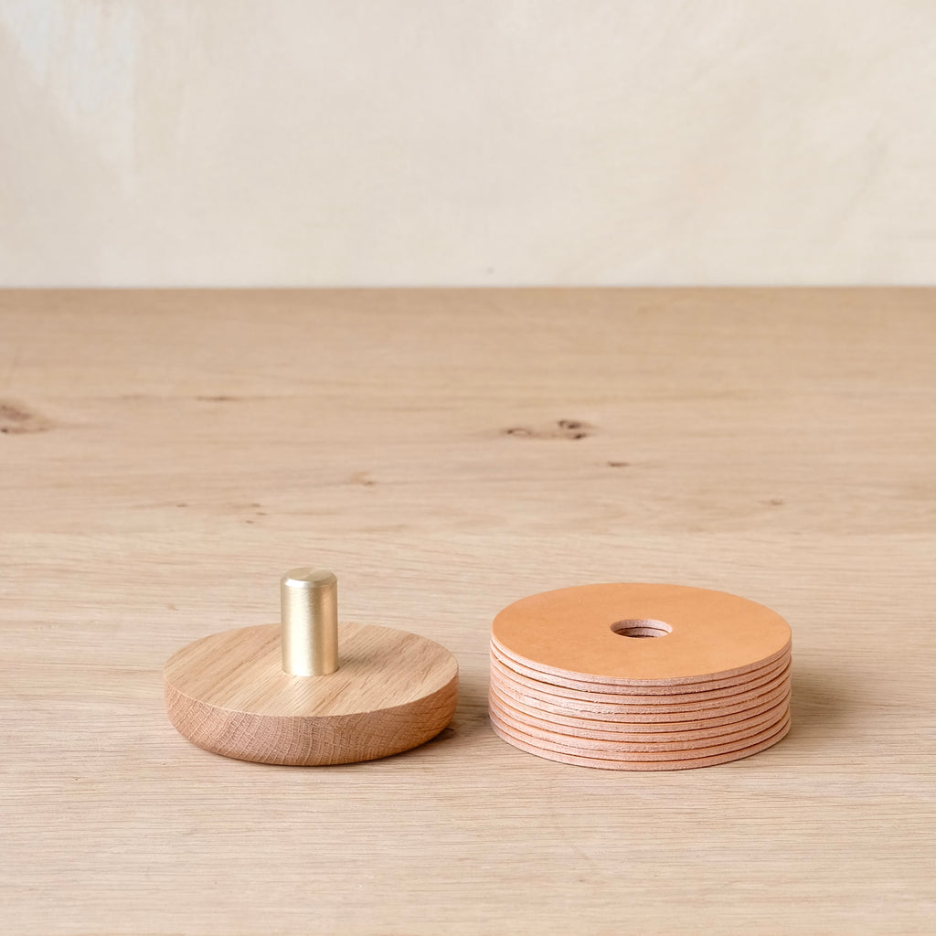 GASKET - Leather and Oak Coaster Set