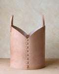 Leather Log Basket - Medium