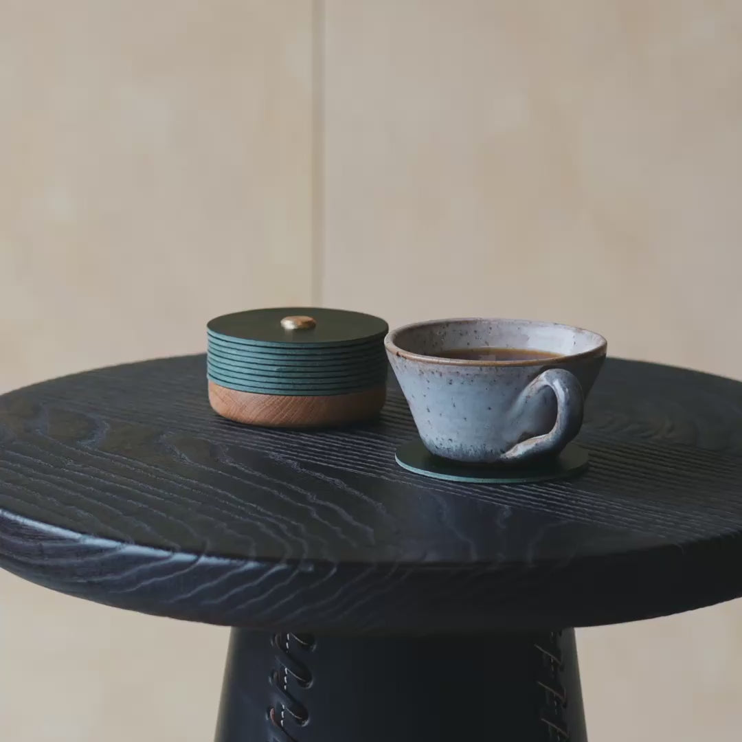 GASKET - Leather and Oak Coaster Set